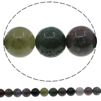 Perles en pierre d'agate mousse naturelle, Rond, normes différentes pour le choix Environ 1mm Environ 15.7 pouce, Vendu par brin
