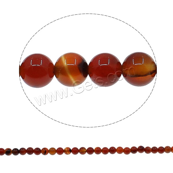 Perles Agates rouges naturelles, agate rouge, Rond, normes différentes pour le choix, Trou:Environ 1mm, Longueur:Environ 15.7 pouce, Vendu par brin
