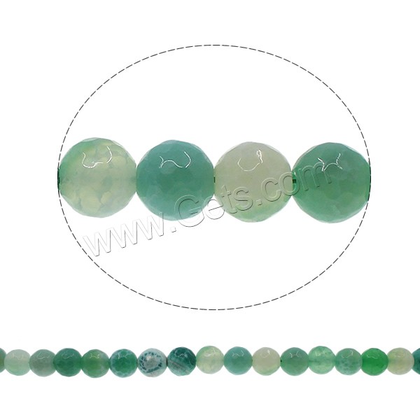 Natural Fire Agate Beads, Round, different size for choice & faceted, green, Hole:Approx 1mm, Length:Approx 15.3 Inch, Sold By Strand