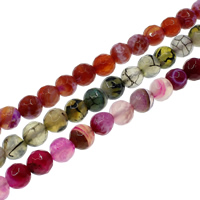 Natural Fire Agate Beads, Round, faceted 8mm Approx 1mm Approx 15.3 Inch, Approx 