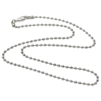 Stainless Steel Chain Necklace, ball chain, original color, 2mm Approx 16.5 Inch 