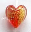 Gold Foil Lampwork Beads, Heart, more colors for choice, 35mm, Sold by PC
