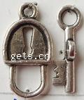 Zinc Alloy Toggle Clasp, Lock, single-strand nickel, lead & cadmium free 
