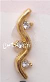 Zinc Alloy Spacer Bar, plated  & with rhinestone 