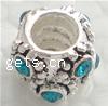 Rhinestone Zinc Alloy European Beads, Drum, plated, without troll & with rhinestone nickel & cadmium free Approx 4.5mm 
