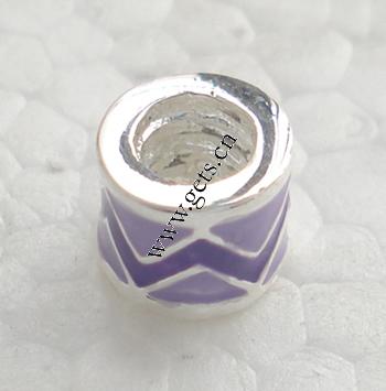Enamel Zinc Alloy European Beads, Drum, plated, without troll & large hole, more colors for choice, 8x6mm, Sold By PC