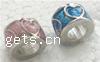 Enamel Zinc Alloy European Beads, Tube, large hole Approx 5mm 