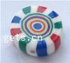 Polymer Clay Jewelry Beads, Coin, stripe 