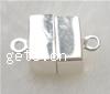 Sterling Silver Magnetic Clasp, 925 Sterling Silver, Square, plated, single-strand 