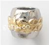 Perles European en alliage de zinc, tambour, Placage, sans filetage & deux tons Environ 4mm, Vendu par PC