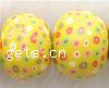 Polymer Clay Jewelry Beads, Rondelle, with flower pattern, yellow Inch 