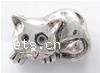 Zinc Alloy European Beads, Cat, plated, without troll nickel free Approx 4mm 