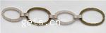 Handgemachte Eisenkette, Eisen, plattiert, Oval-Kette, keine, 25x35mm 20x30mm, 10m/Strang, verkauft von Strang
