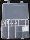 Caja plástica de abalorios, Plástico, Rectángular, 130x200x35mm, Vendido por UD