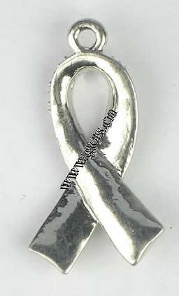 Awareness Ribbon Pendant, Zinc Alloy, with Rhinestone, plated, with rhinestone, more colors for choice, 27x14mm, Sold By PC