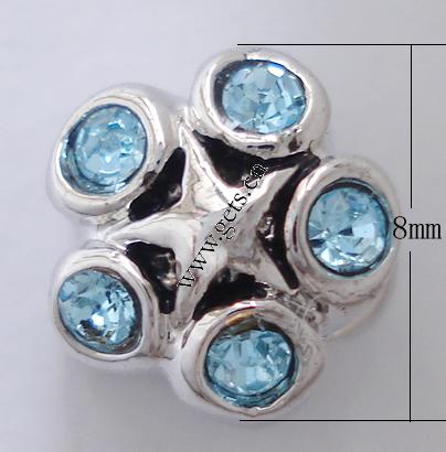 Strass Zink Legierung Europa Perlen, Zinklegierung, Stern, plattiert, ohne troll & mit Strass, keine, 8x10mm, Bohrung:ca. 4.5mm, verkauft von PC