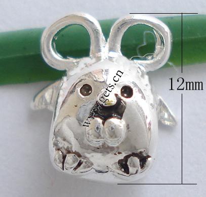 Zinklegierung European Perlen, Tier, plattiert, keine, 12x10x8mm, Bohrung:ca. 4mm, verkauft von PC