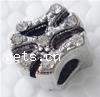 Rhinestone Zinc Alloy European Beads, Nuggets, plated, without troll & with rhinestone Approx 4.5mm 