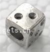 No Troll Thailand Sterling Silver European Beads, Cube, with round spot pattern & without troll Approx 5mm 