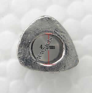 Perles European de stras d'alliage de Zinc , triangle, Placage, sans filetage & avec strass, plus de couleurs à choisir, 9x7mm, Trou:Environ 4.5mm, Vendu par PC