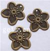 Brass Stamping Pendants, Flower, plated 15mm 