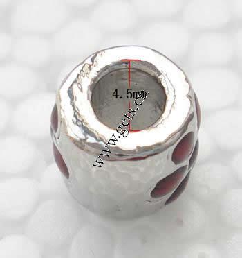 Gota de Europeo de aleación de zinc con esmalte, Tambor, chapado, sin rosca & agujero largo, más colores para la opción, 8x9mm, agujero:aproximado 4.5mm, Vendido por UD