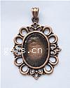 Zinc Alloy Pendant Cabochon Setting, Flat Oval, plated cadmium free Inner Approx 