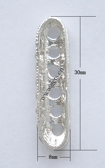 Moda Puente Rhinestone Spacer, metal, chapado, 6-aro & con diamantes de imitación, más colores para la opción, Grado A, 30x8mm, Vendido por UD