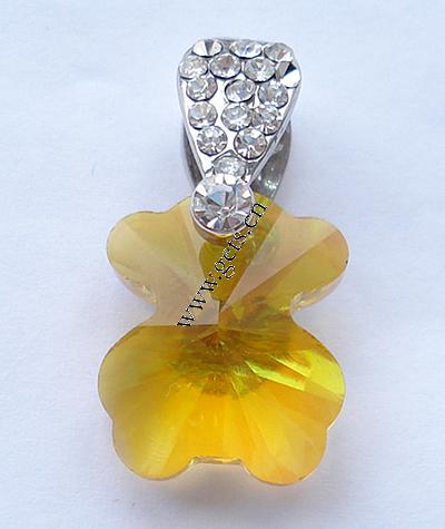 Brass Pinch Bail, Teardrop, plated, with rhinestone, more colors for choice, 16x9mm, Sold By PC