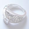Cubic Zirconia Sterling Silver Finger Ring, 925 Sterling Silver, plated, with rhinestone Approx 17mm, US Ring 