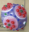 Handmade Lampwork Beads, Rondelle, 24x27mm, Sold by PC