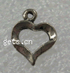 Zinc Alloy Heart Pendants, plated cadmium free, Grade A Approx 