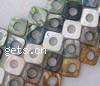 Natural Freshwater Shell Beads, Diamond Shape, painted Grade A Approx 