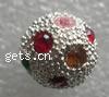 Strass Zinklegierung Perlen, mit Zinklegierung, rund, keine, 14x14mm, 100PCs/Tasche, verkauft von Tasche