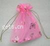 Organza Jewelry Pouches Bags, with butterfly pattern Grade A 