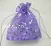 Organza Jewelry Pouches Bags, with flower pattern & translucent Grade A 
