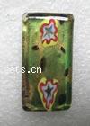 Murano Lampwork Pendant,Gold Foil, Rectangle, 20x39mm, Sold by PC