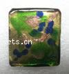 Murano Lampwork Pendant,Gold Sand, Rectangle, 33x43mm, Sold by PC
