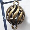 Metal Alloy Hollow Connector, Round, plated, 1/1 loop 