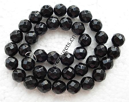 Schwarzer Stein Perle, rund, Weitere Größen für Wahl & handgemachte facettiert, Länge:16 ZollInch, verkauft von Strang