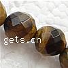 Tiger Eye Beads, Round & faceted, brown, Grade A Inch 