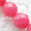 Окрашенная мраморные шарики, окрашенный мрамор, Круглая, граненый, красный, 10mm, отверстие:Приблизительно 1mm, длина:15 дюймовый, продается Strand