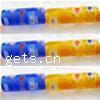 Millefiori Glass Beads, Tube, with flower pattern Inch 