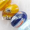 Millefiori Glass Beads, Rondelle, with flower pattern Inch 