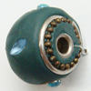 Indonesia Jewelry Beads, with Plastic & Brass, Drum, with acrylic rhinestone, cadmium free Approx 2mm 