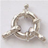 Broche de anillo de primavera de plata del rey, plata de ley 925, más colores para la opción, Vendido por UD