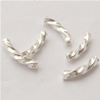 Sterling Silver Tube Beads, 925 Sterling Silver, twist Approx 1mm 