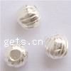 Sterling Silver Corrugated Beads, 925 Sterling Silver, Round, plated Approx 1mm 