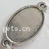 Zinc Alloy Connector Setting, Flat Oval, plated cadmium free Approx 