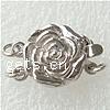 Sterling Silver Box Clasp, 925 Sterling Silver, Flower, plated, layered 11mm 
